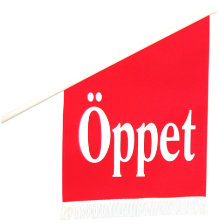 Flagga Tyg "ÖPPET"